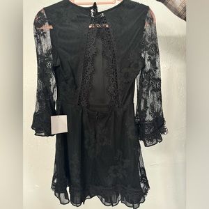 Black lace mini dress NWT